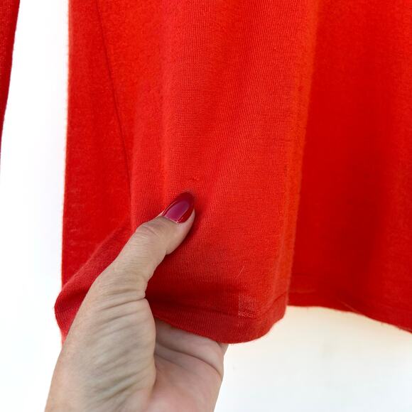 ETRO Fine-Gauge Red Coral Boat Neck Lightweight Cashmere Sweater 6 Jumper 42 - Picture 7 of 9